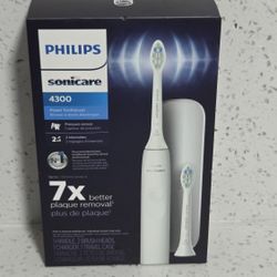 New!Philips Sonicare 4300 Series Electric Toothbrush, Sonic Toothbrush w Advanced Sonic Technology, Pressure Sensor, Two Intensity Settings, Smartimer