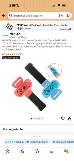 MENEEA Wrist Strap Compatible with Just Dance 2026 2025 2024 2023/for Zumba Burn It Up,Adjustable Wrist Bands for Nintendo Switch & OLED Model for Joy