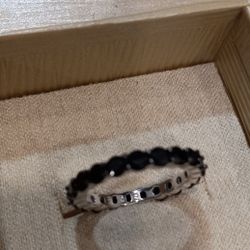 JTV Sterling Silver Faceted Black Spinel Eternity Ring Size 8 New Inbox Never Worn Valentine's Day