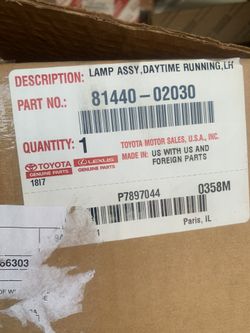 LED Running light for corolla fits 2016 -2019 left hand side