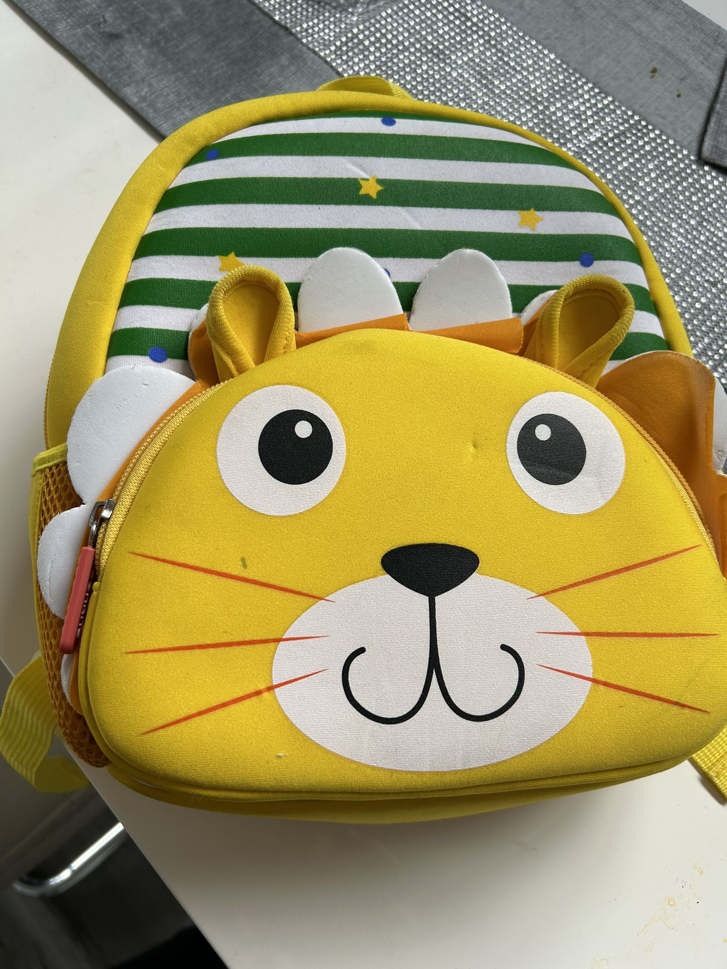 Hipiwe Little Kid Toddler Backpack Baby Boys Girls Kindergarten Pre School Bags Cute Neoprene Cartoon Backpack- Lion 