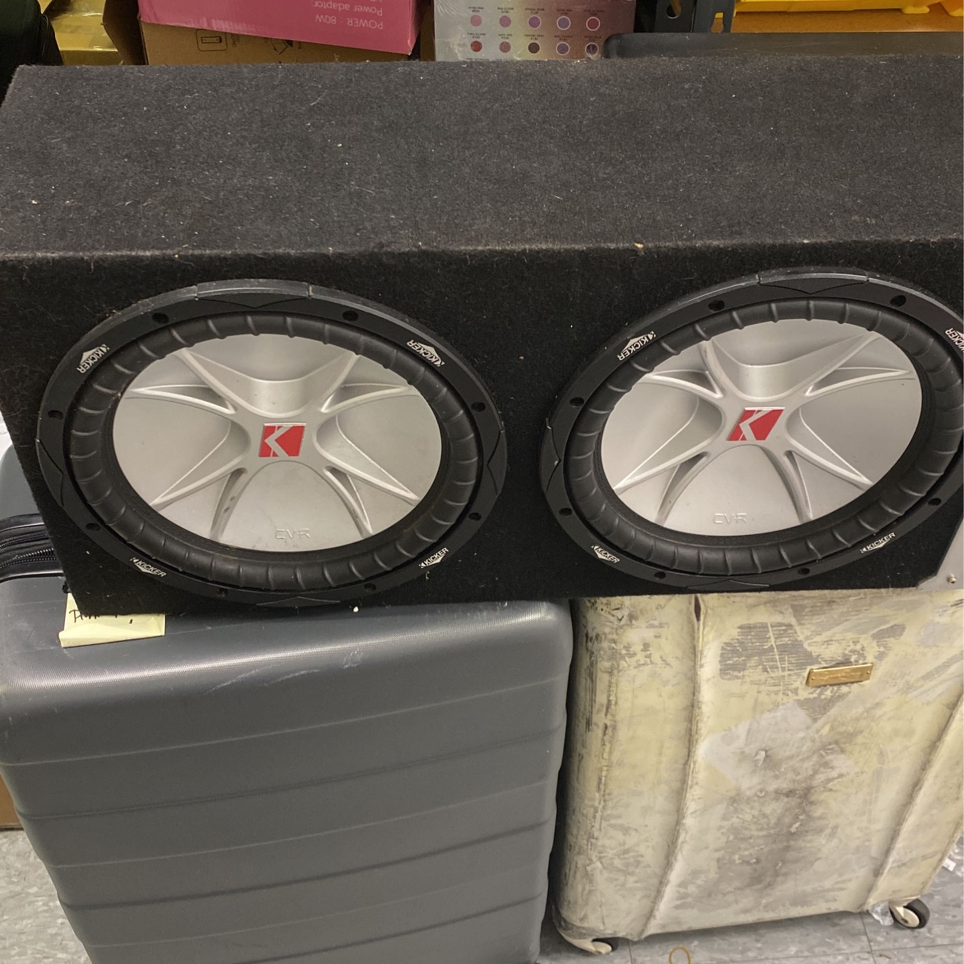 (2) Kicker 12” Subwoofers W/ Bassworx Box & Pioneer Amp GM -D8500M