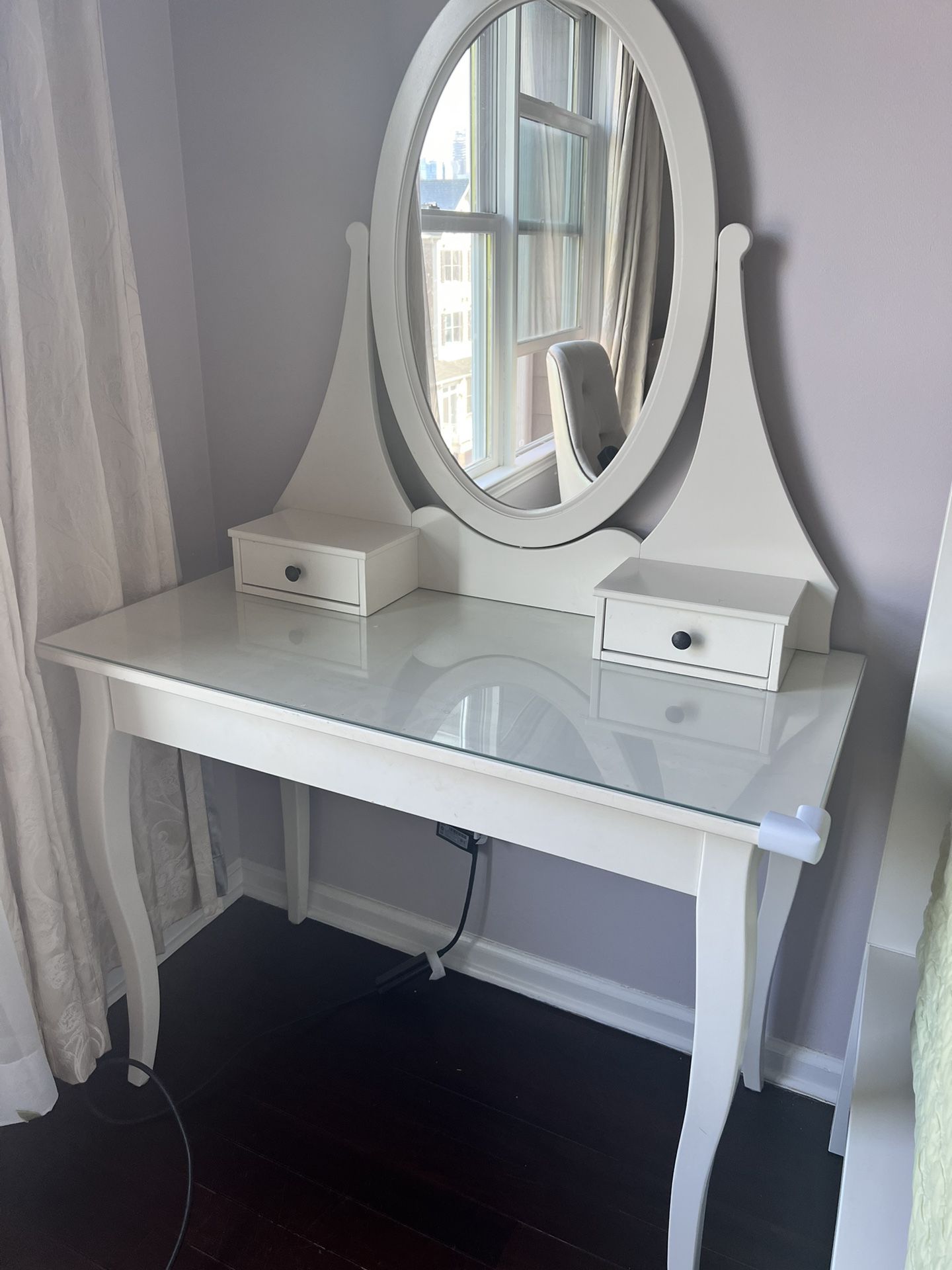 IKEA HEMNES Dressing table with mirror, white
