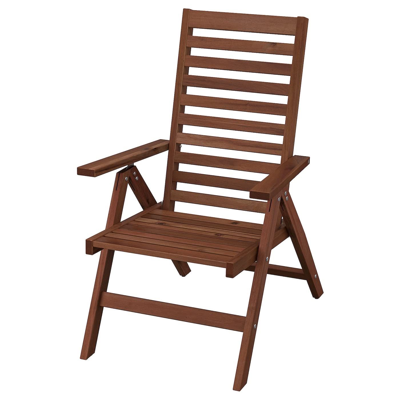 IKEA Applaro Reclining Chair Outdoor Brown Foldable With Seat/back Pad