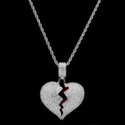 heartless pendant with 18k gold plated rope chain