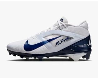Men's Nike Alpha Menace 4 Pro White Blue Football Cleats Sz 10.5 🏈