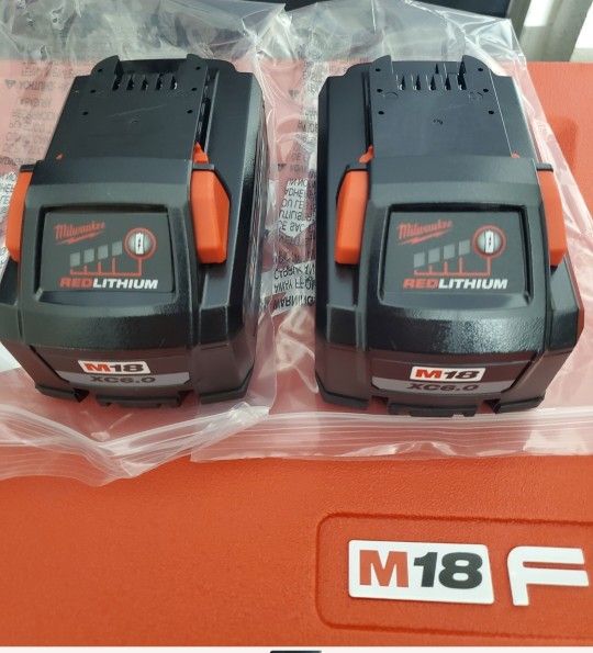 BOGO BUY 1 GET 1 FREE Cordless Milwaukee M18 Red Lithium Extended Capacity High Output XC6.0 XC 6.0 Battery Pilas Baterias 18v 18 Volt 2 Two Dos