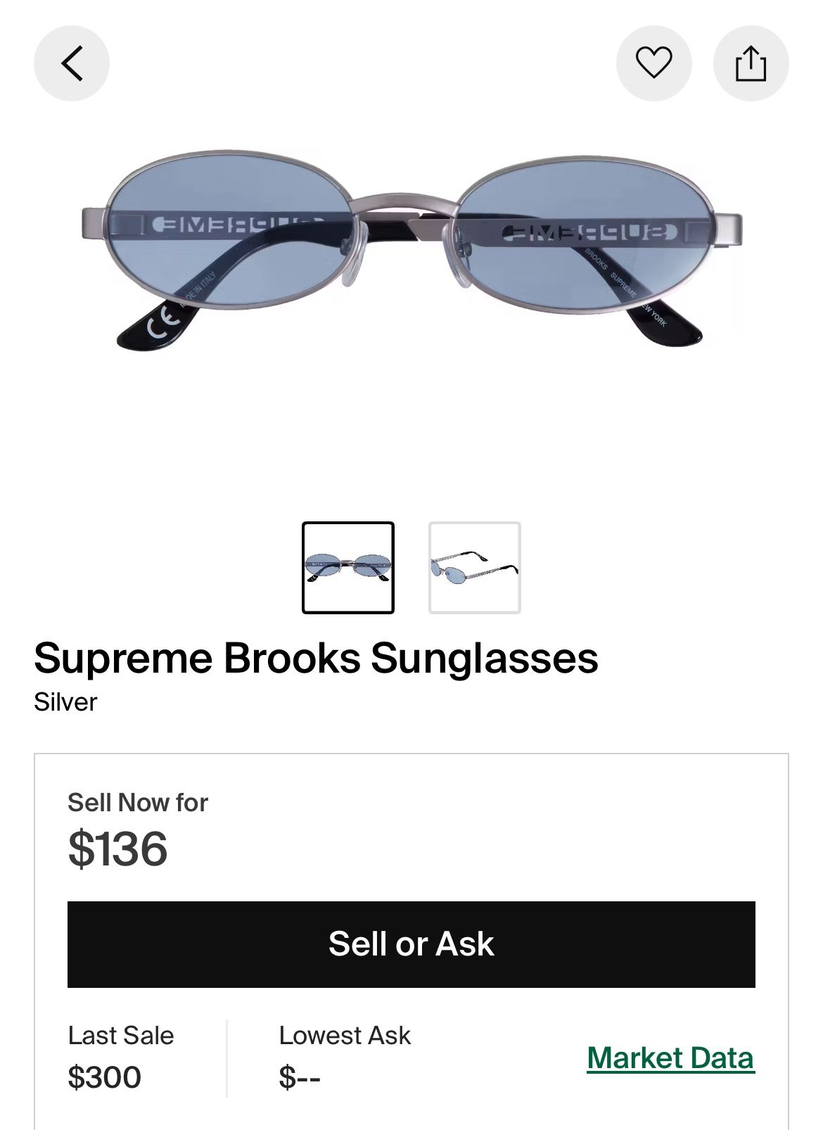 Supreme brooks sunglasses