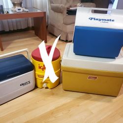 THREE  VINTAGE COOLER (IGLOO IS SOLD )