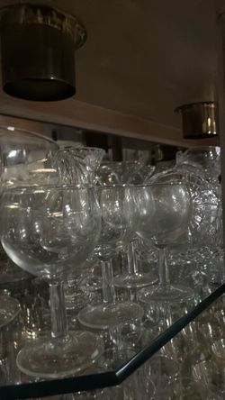 Clear Glass Stemware Collection and Miscellaneous China