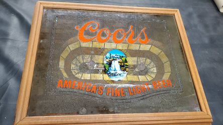 Vintage Coors Banquet Beer Lighted Mirror