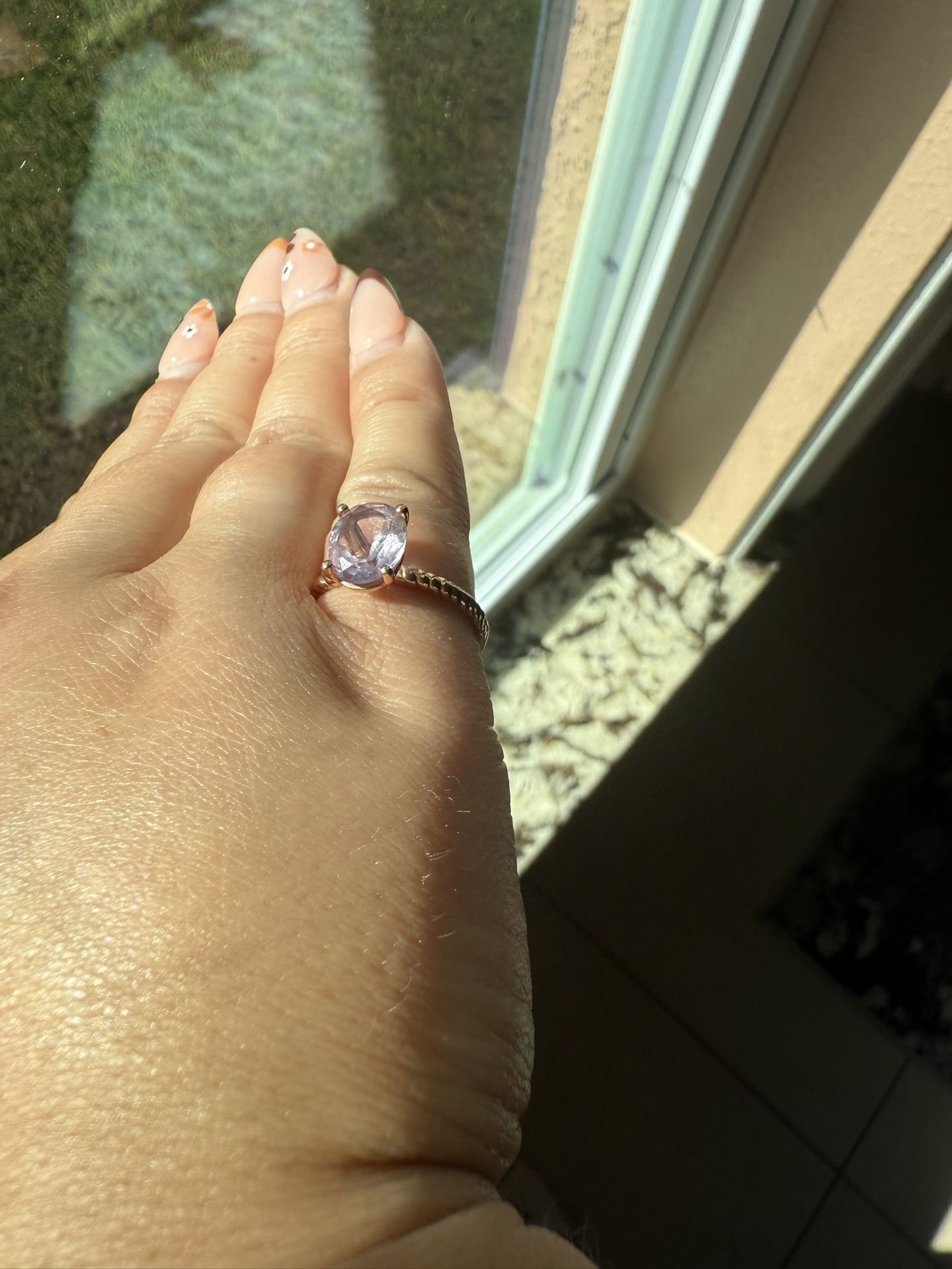14K Rose Gold Amethyst Ring