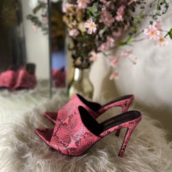 Pink Snake Skin Heels 