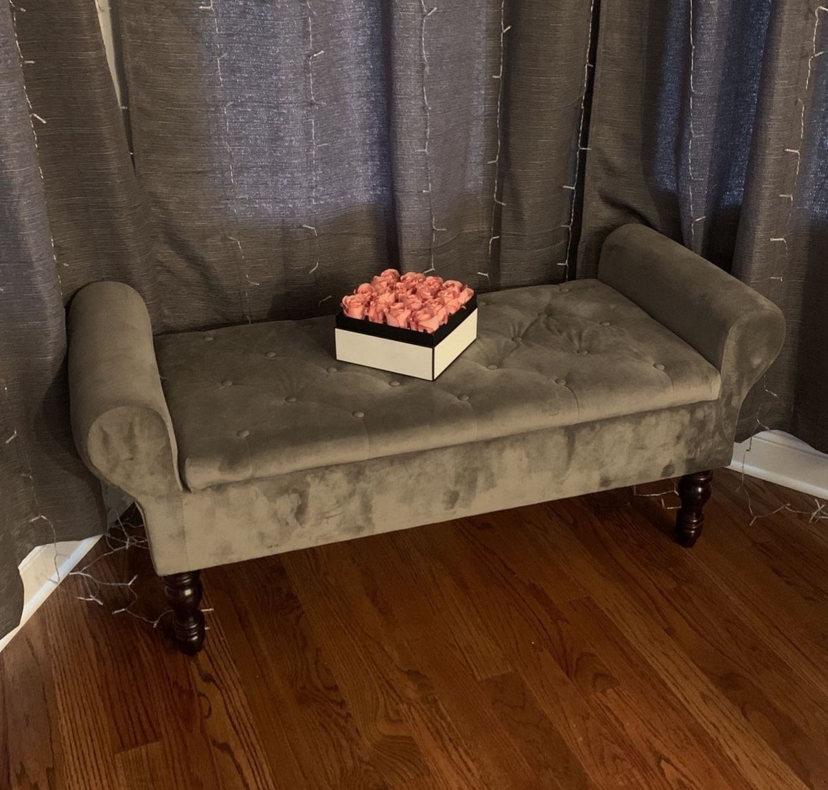 Grey Storage Ottoman