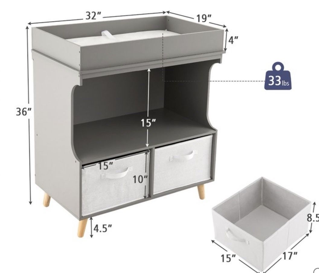 Grey Changing Table