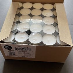 100 Pack Unscented White Tea Lights - 4 Hour Burn Time