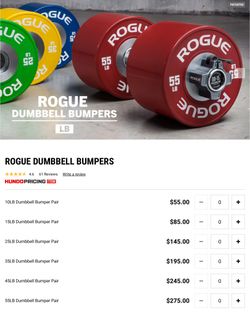 Rogue 55lb Dumbbell Bumpers Dumbbells Bumper Weight Olympic 2 Weights 55lbs lb lbs 55 Fitness Loadable for Sale in Cleveland OH OfferUp
