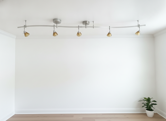 Flexible Curved Rail Track Lighting, 5 Gold Cone Heads, Brushed Nickel - Buyer Removes