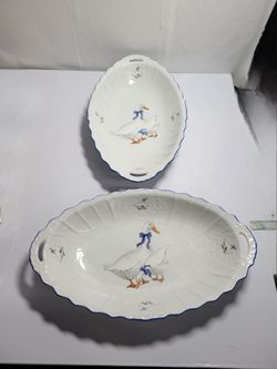Set of 2 Bohemia Ceramic Serving Platters