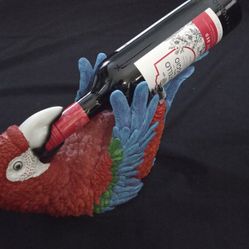 Whimsical! Parrot Macaw Wine Caddy Holder 13" Long 2009