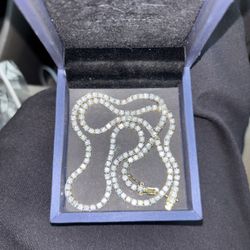 Vs1 natural dimond sivler gold plated tennis chain