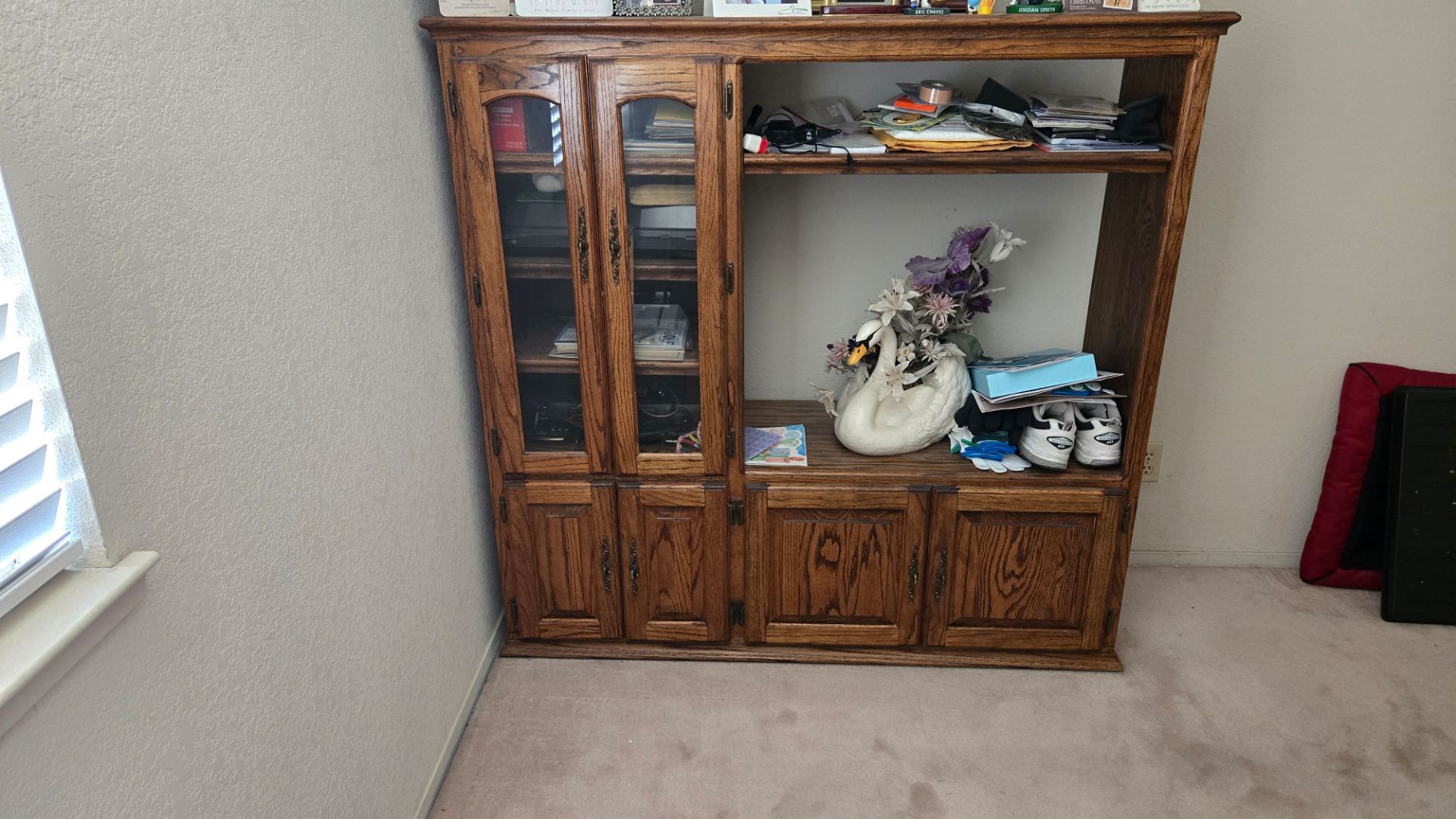 Oak entertainment center only.