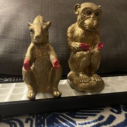 Macabre Gold Animal Figurine Art Set