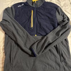 RLX Ralph Lauren Zip Pullover Men's Blue Gray Fleece