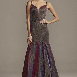 Davids Bridal: Metallic Prom Dress Size 4 