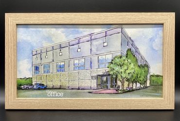 The Office Pam Beesly Watercolor Building Painting