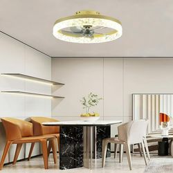 20" Low Profile Ceiling Fan with Lights and Remote, Modern Flush Mount LED Stepless Dimmable, Reversible Blades,6 Speeds Timing for Bedroom, Indoor Us