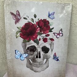 Floral Skull Wall Art Decor.