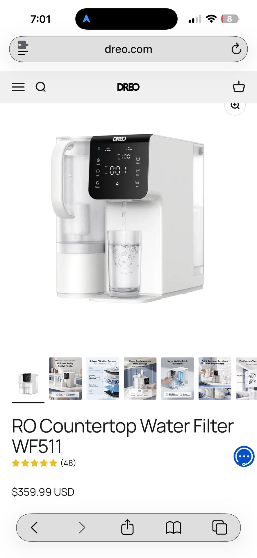 Dreo RO Countertop Water Filter WF511