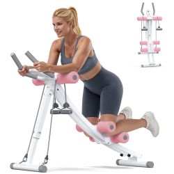Ab Crunch Trainer Machine with Resistance Bands