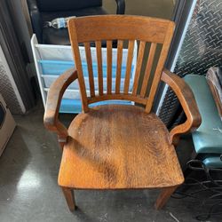 Vintage Solid Oak Bankers Chair 
