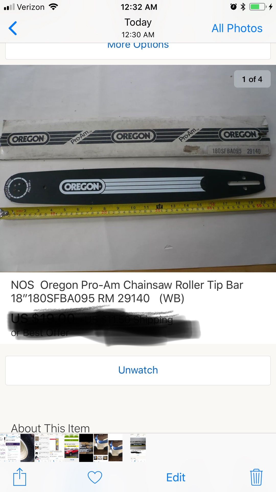 18 in chainsaw bar