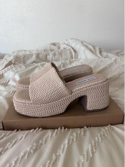 Steve Madden Reign Platform Mule Sandal- Natural- Women’s