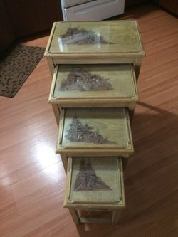 4 coffe tables antique talladas a mano