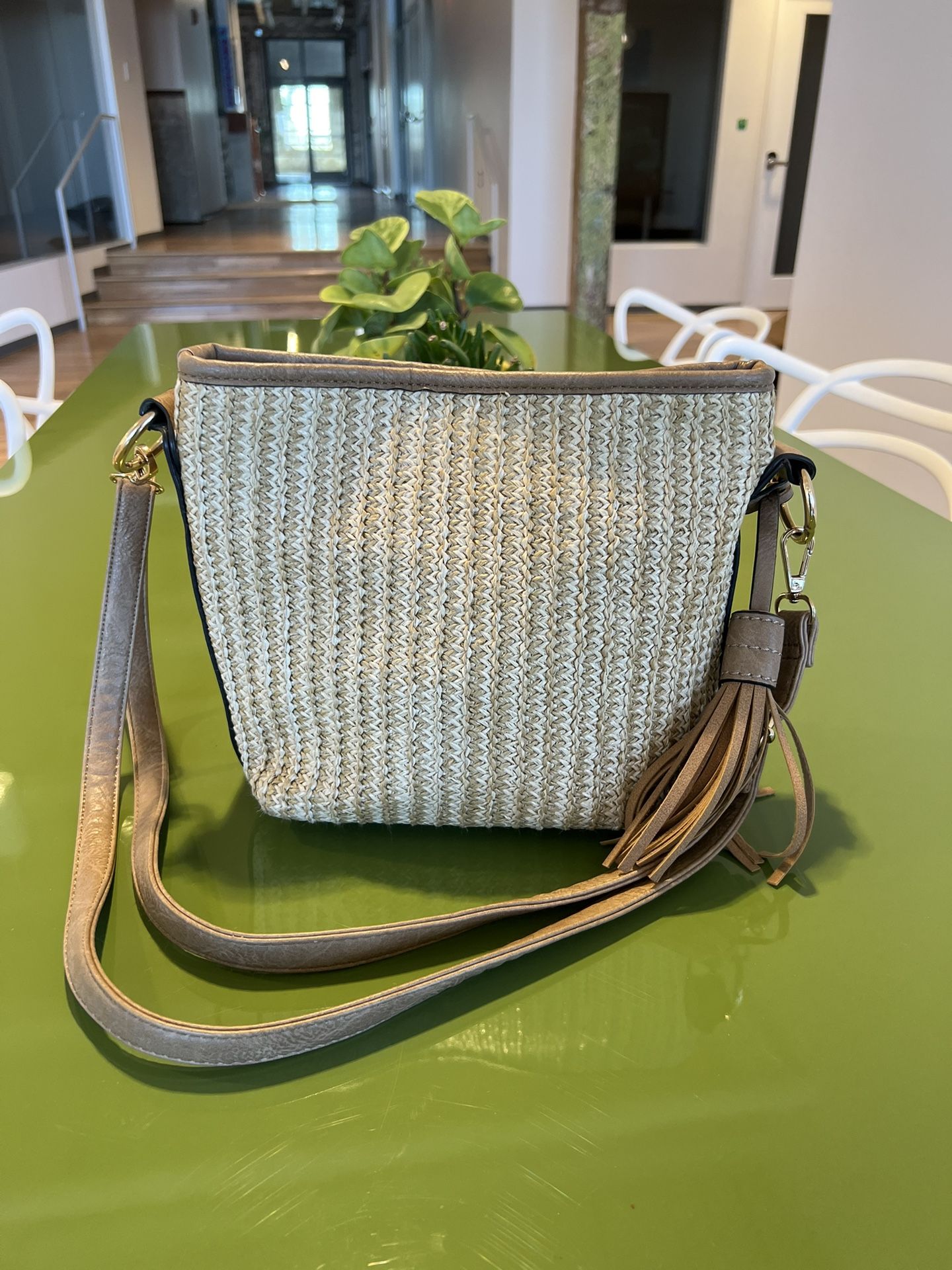 Herringbone patterned summer purse NWT