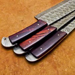 Handmade Damascus Steel 3 Piece Chef Knife Set