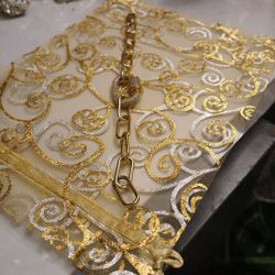 Gold Rhinestone  Bracelet  7 Inches L