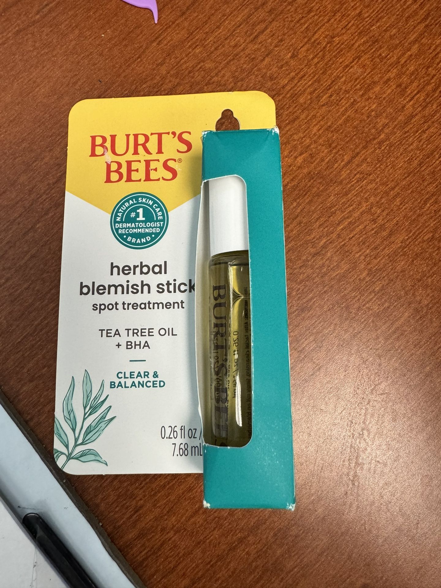 Burts Bees Herbal Blemish Stick Acne Treatment, 0.26 FI Oz