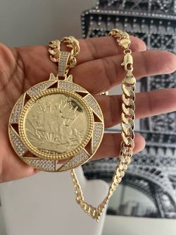 icy out mexican coin  necklace