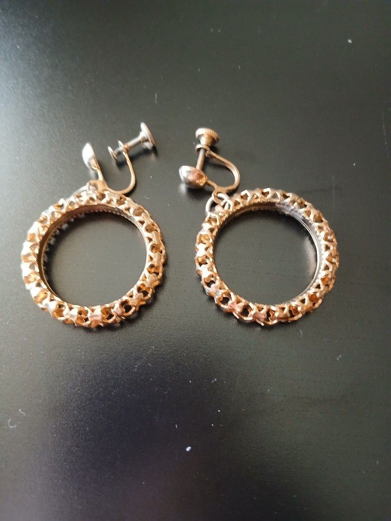 Gold-toned Clip-on Hoops