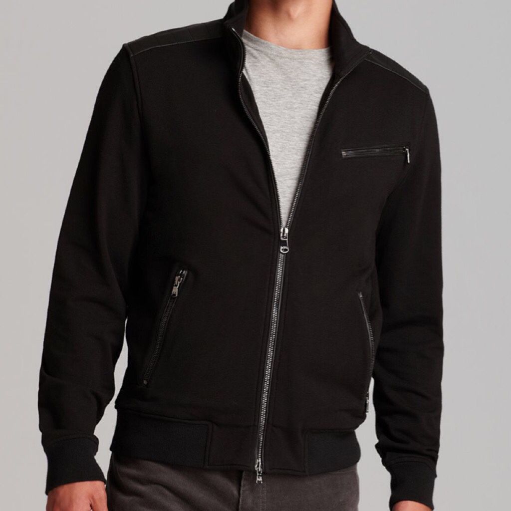 Men’s Michael Kors Black Fleece Moto Jacket XL