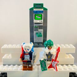 Joker Harley Quinn ATM Robbery Minifigures Set | New Custom LEGO Compatible Toys