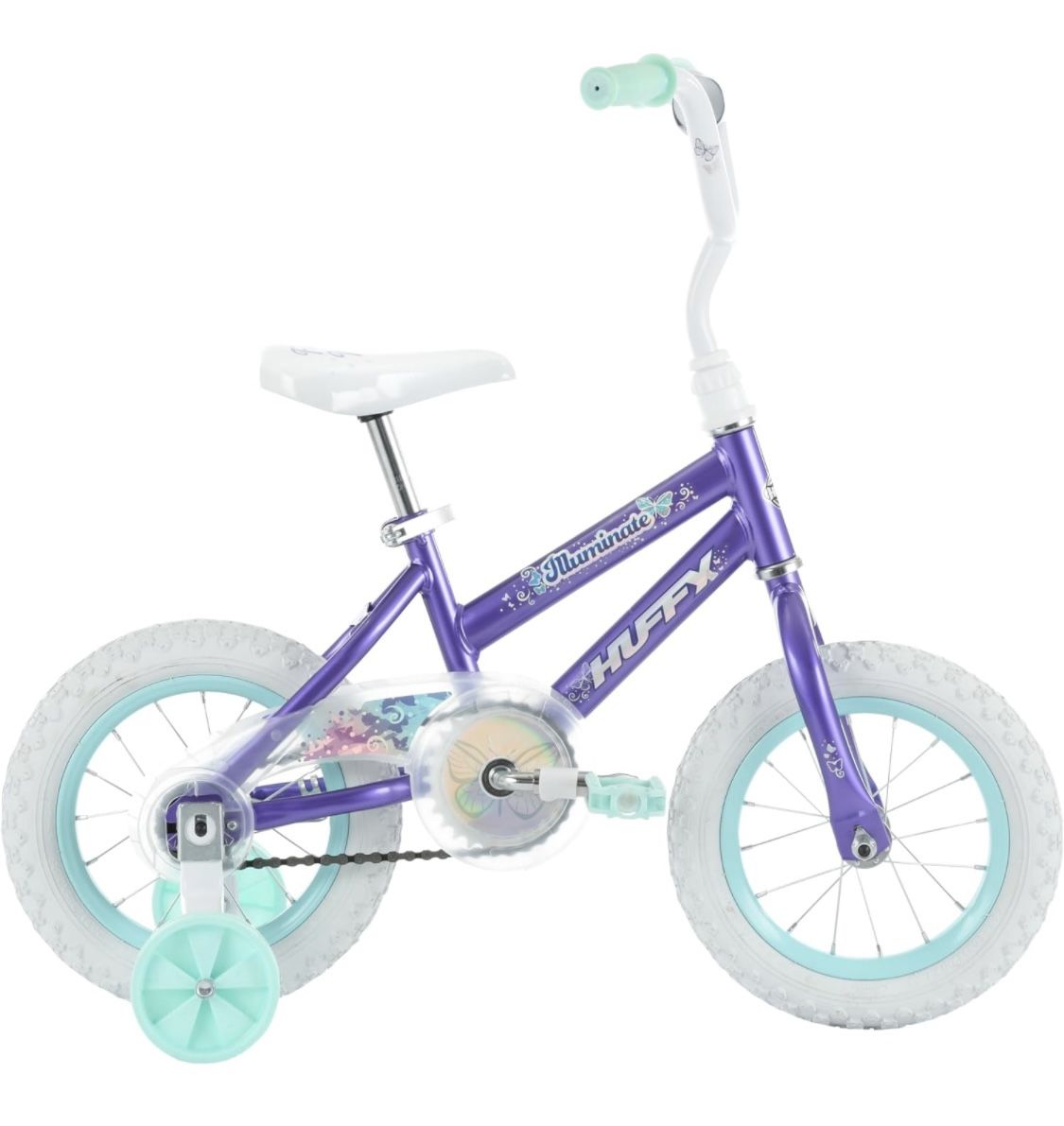 Huffy Illuminate 12” Wheel With Training Wheels Kids Bike