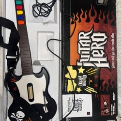 Guitar Hero PS2 Model PSLGH PlayStation 2 Black Wired Guitar Red Octane 