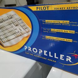(Brand New) Keyronic Pilot Propeller 104 Keyboard With PS/2 Connector - Beige 