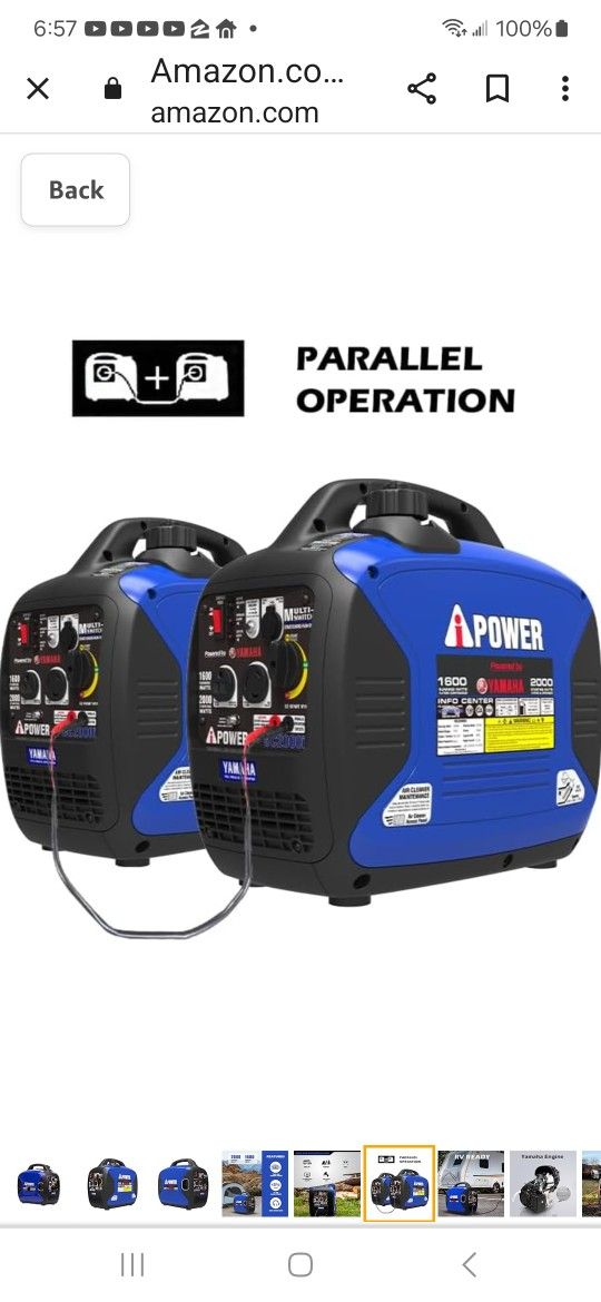 Inverter Generator 2000w Yamaha $450